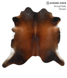 Brown with Red Cowhide Rug #50495