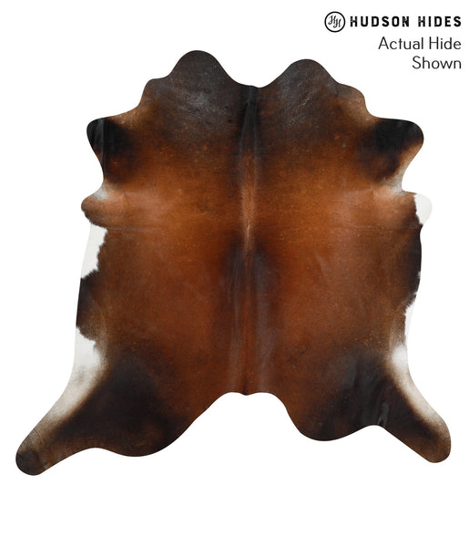 Brown with Red Cowhide Rug #50495