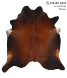 Brown with Red Cowhide Rug #50515