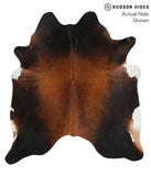 Brown with Red Cowhide Rug #50548