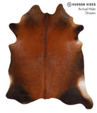 Brown with Red Cowhide Rug #50584