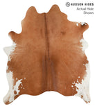 Brown and White Regular Cowhide Rug #50705