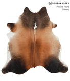 Brown with Red Cowhide Rug #50714