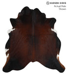Brown with Red Cowhide Rug #50803