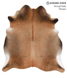 Brown with Red Cowhide Rug #51329