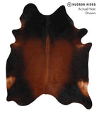 Brown with Red Cowhide Rug #51432