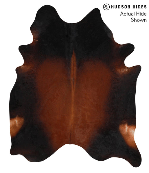 Brown with Red Cowhide Rug #51432