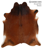 Brown with Red Cowhide Rug #51505