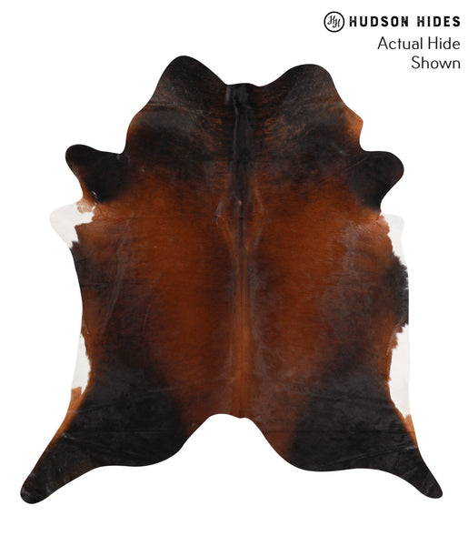 Brown with Red Cowhide Rug #64968