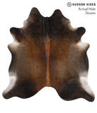 Brown with Red Cowhide Rug #64977