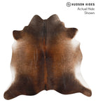 Brown with Red Cowhide Rug #64994
