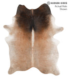 Brown with Red Cowhide Rug #65071