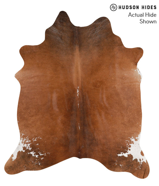 Brown and White Regular Cowhide Rug #65332