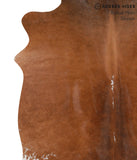 Brown and White Regular Cowhide Rug #65332
