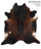 Brown with Red Cowhide Rug #65456