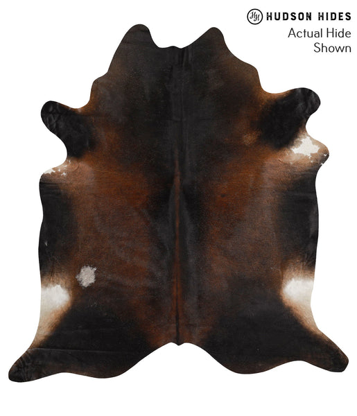 Brown with Red Cowhide Rug #65456