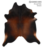 Brown with Red Cowhide Rug #65461