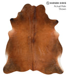 Brown with Red Cowhide Rug #65703