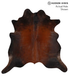 Brown with Red Cowhide Rug #65831