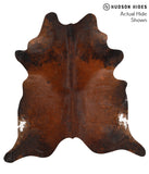Brown with Red Cowhide Rug #65847
