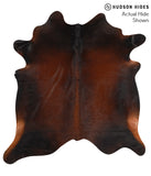 Brown with Red Cowhide Rug #65863