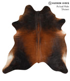Brown with Red Cowhide Rug #65872