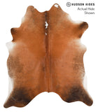 Brown with Red Cowhide Rug #65907