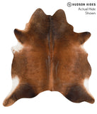 Brown with Red Cowhide Rug #65934