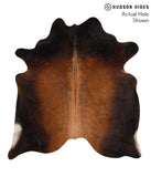 Brown with Red Cowhide Rug #66008