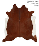 Brown and White Regular Cowhide Rug #66056