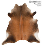 Brown with Red Cowhide Rug #66168