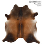 Brown with Red Cowhide Rug #66290