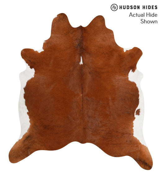 Brown and White Regular Cowhide Rug #66308