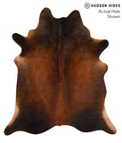 Brown with Red Cowhide Rug #66814