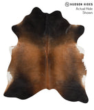Brown with Red Cowhide Rug #66928