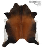 Brown with Red Cowhide Rug #66970