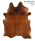 Brown with Red Cowhide Rug #67012
