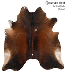 Brown with Red Cowhide Rug #67283