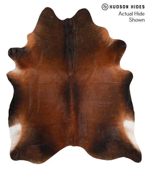 Brown with Red Cowhide Rug #67400