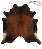 Brown with Red Cowhide Rug #67415