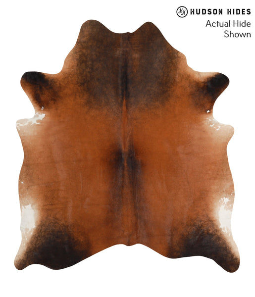 Brown with Red Cowhide Rug #67449