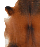 Brown with Red Cowhide Rug #67449