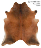 Brown with Red Cowhide Rug #68259