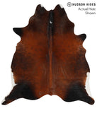 Brown with Red Cowhide Rug #68505