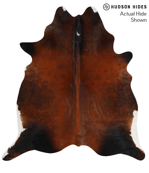 Brown with Red Cowhide Rug #68505