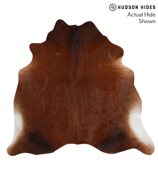 Brown with Red Cowhide Rug #68702