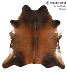 Brown with Red Cowhide Rug #68728
