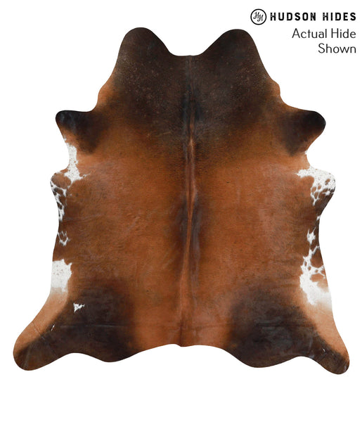 Brown with Red Cowhide Rug #68728