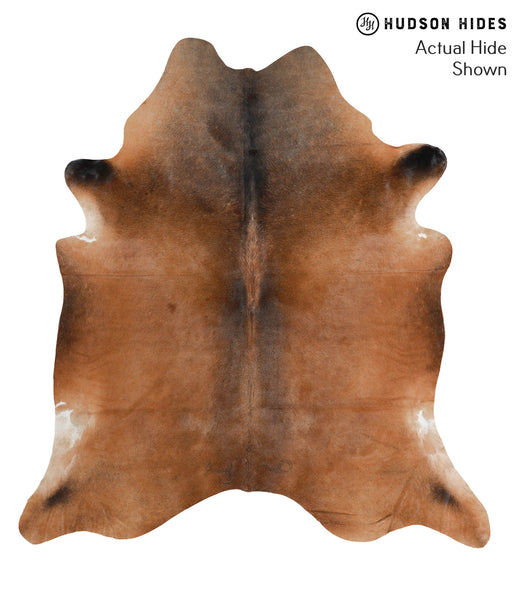 Brown with Red Cowhide Rug #69400