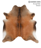 Brown with Red Cowhide Rug #69405